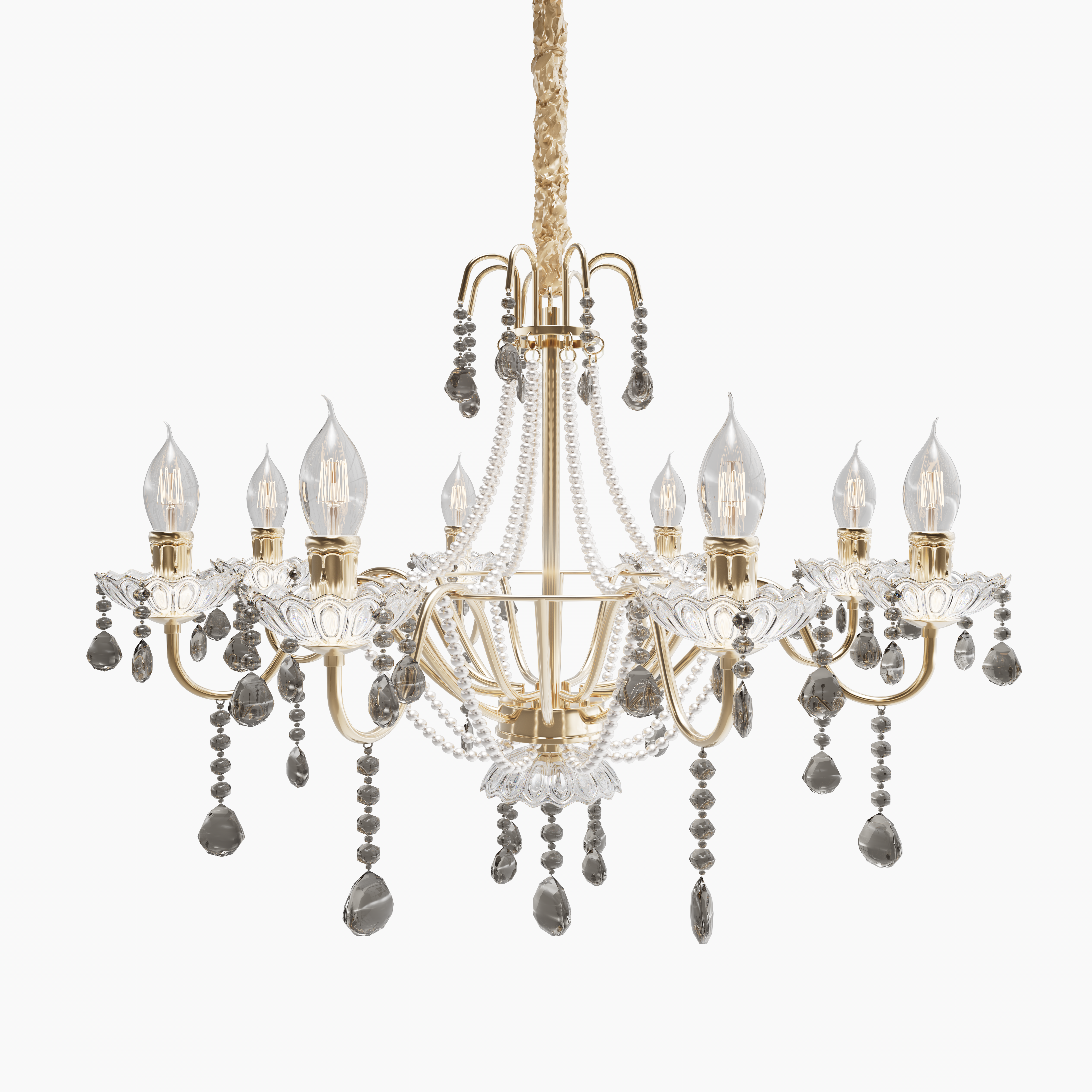 Luxury Smoky Crystal Candle Pendant Lamp