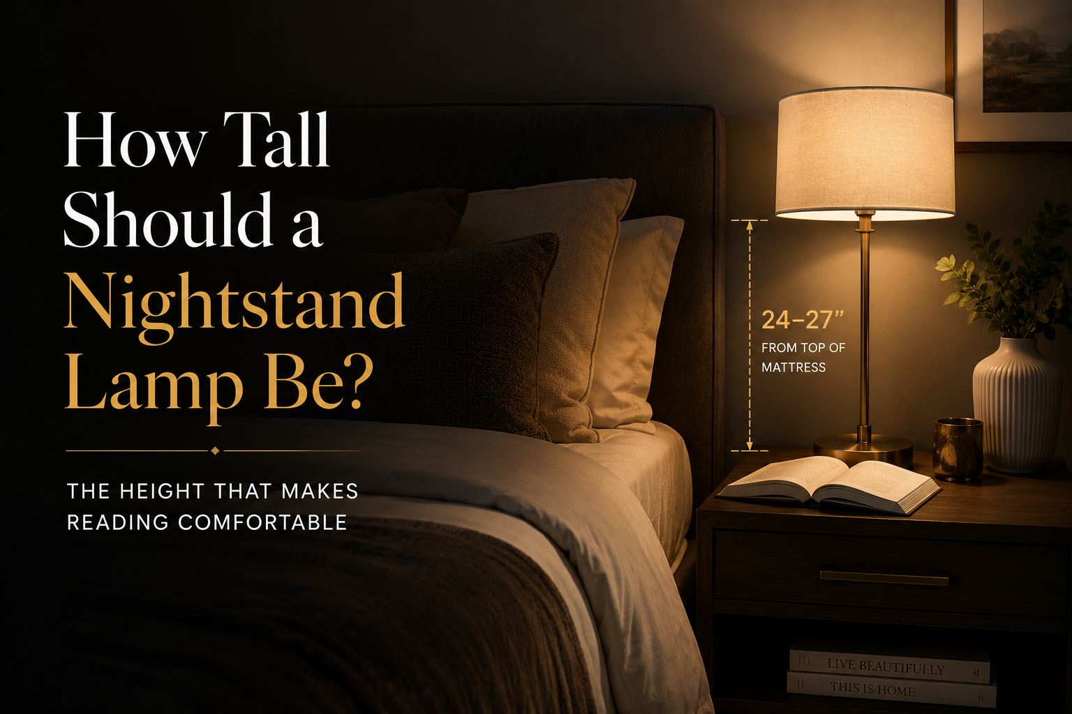 How Tall Should a Nightstand Lamp Be?The Exact Numbers Interior Designers Use