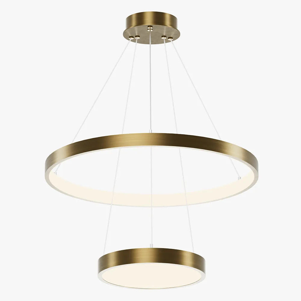 Modern Double Ring LED Chandelier for Hotel & Commercial Spaces