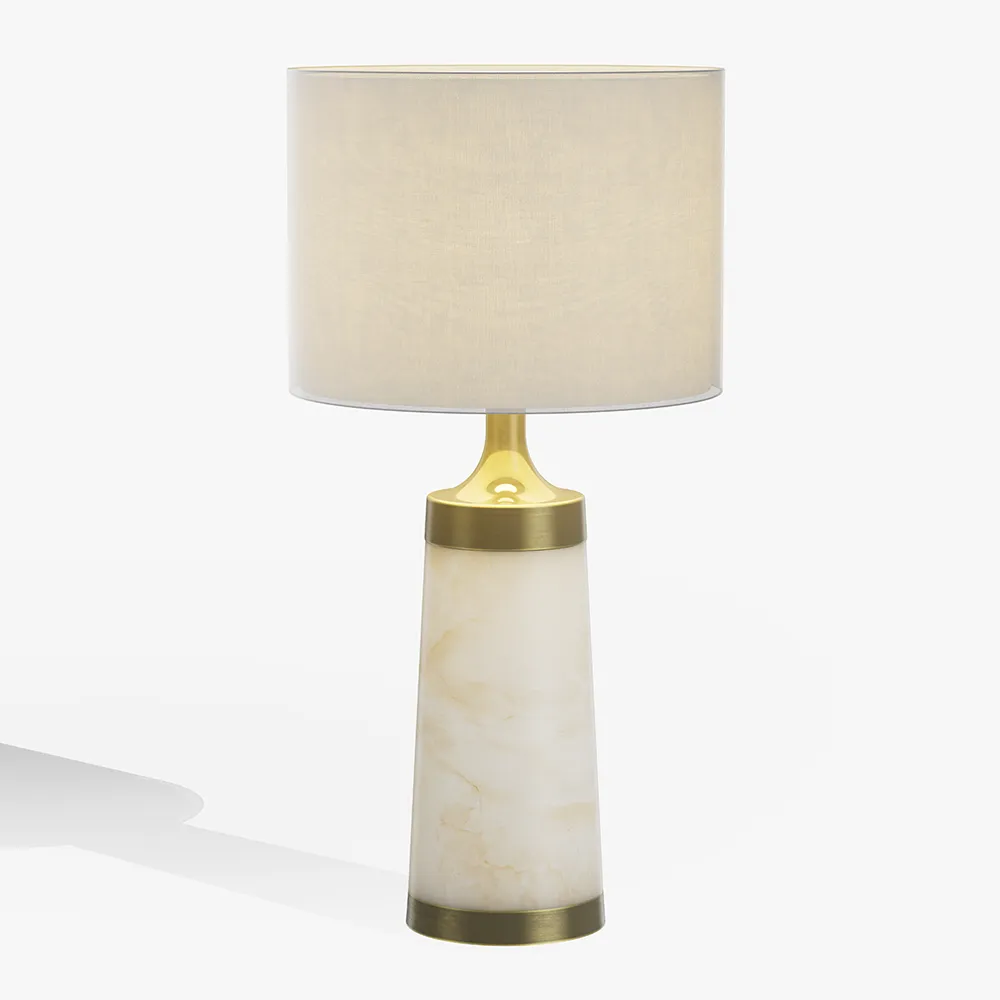 Cylindrical Column Alabaster table Lamp