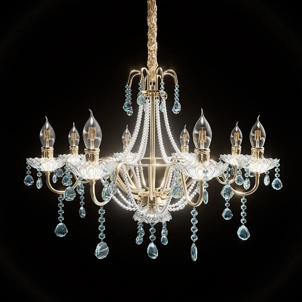 Luxury Clear Crystal Candle Pendant Lamp