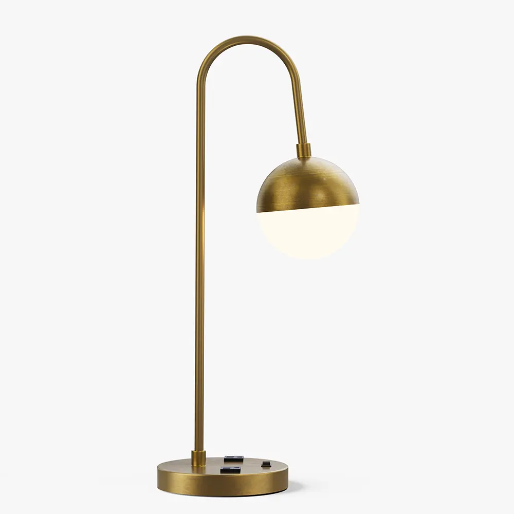 Satin Brass Table Lamp For Hospitality