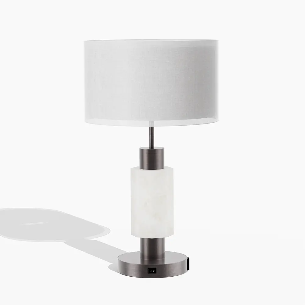 Marble Brass Hotel Guest Room Table Lamp