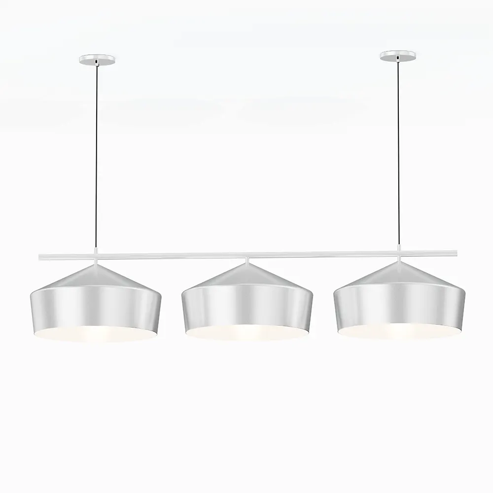 Adjustable Height 3-Light With Metal Pendant Light