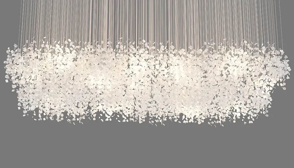Floating Glass Leaf Chandelier