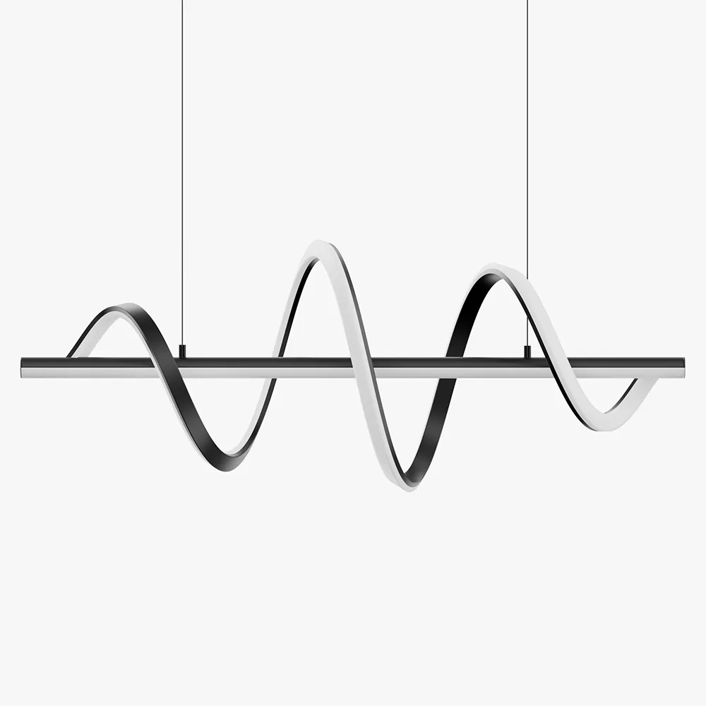 Modern Gold Wave Linear LED Pendant Light