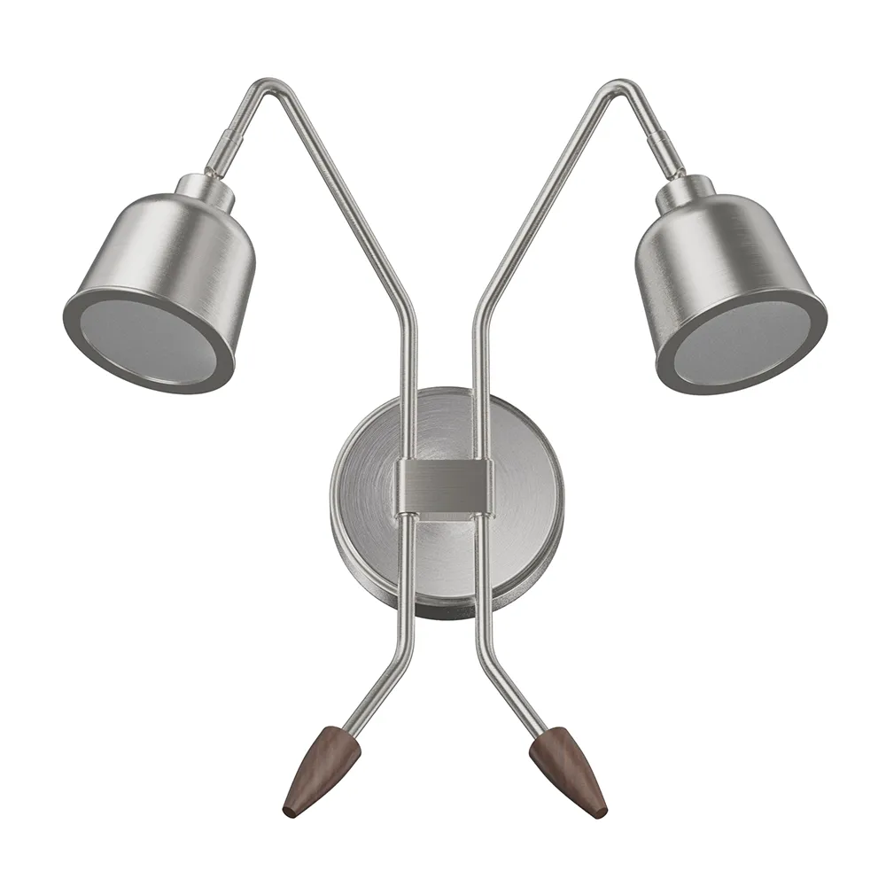 Brushed Nickel Double Wall Light