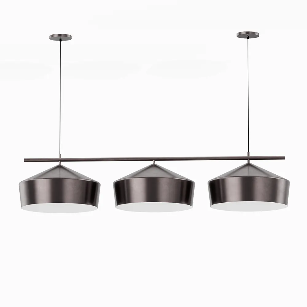 Adjustable Height 3-Light With Metal Pendant Light