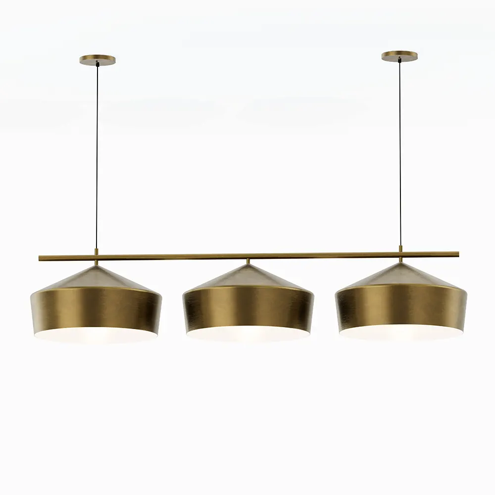 Adjustable Height 3-Light With Metal Pendant Light
