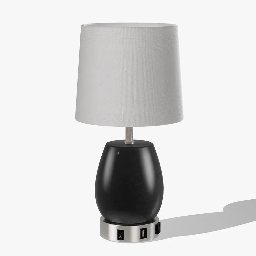 Modern Hotel Bedside Table Lamp with USB Charging