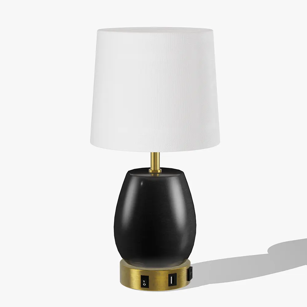 Modern Hotel Bedside Table Lamp with USB Charging
