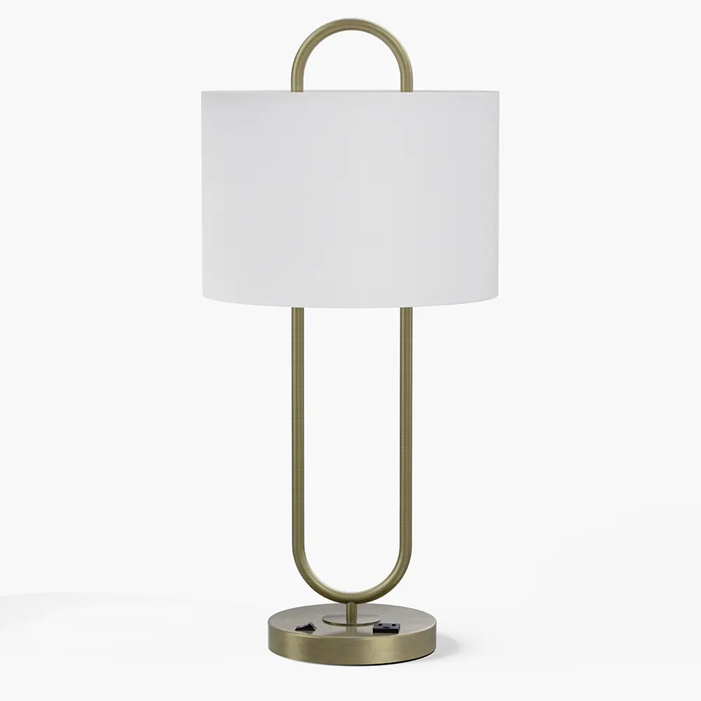 U-Shaped Brass Table Lamp