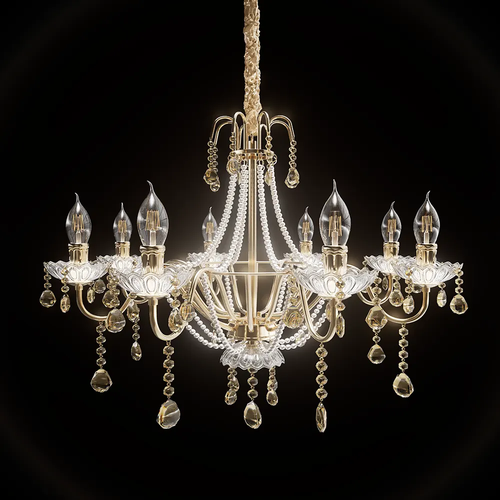 Luxury Clear Crystal Candle Pendant Lamp
