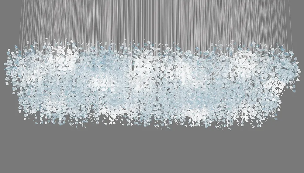 Floating Glass Leaf Chandelier