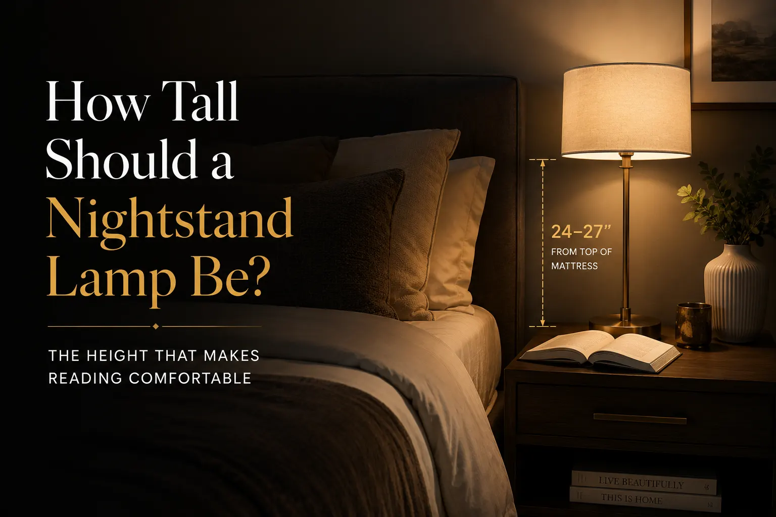 How Tall Should a Nightstand Lamp Be?The Exact Numbers Interior Designers Use