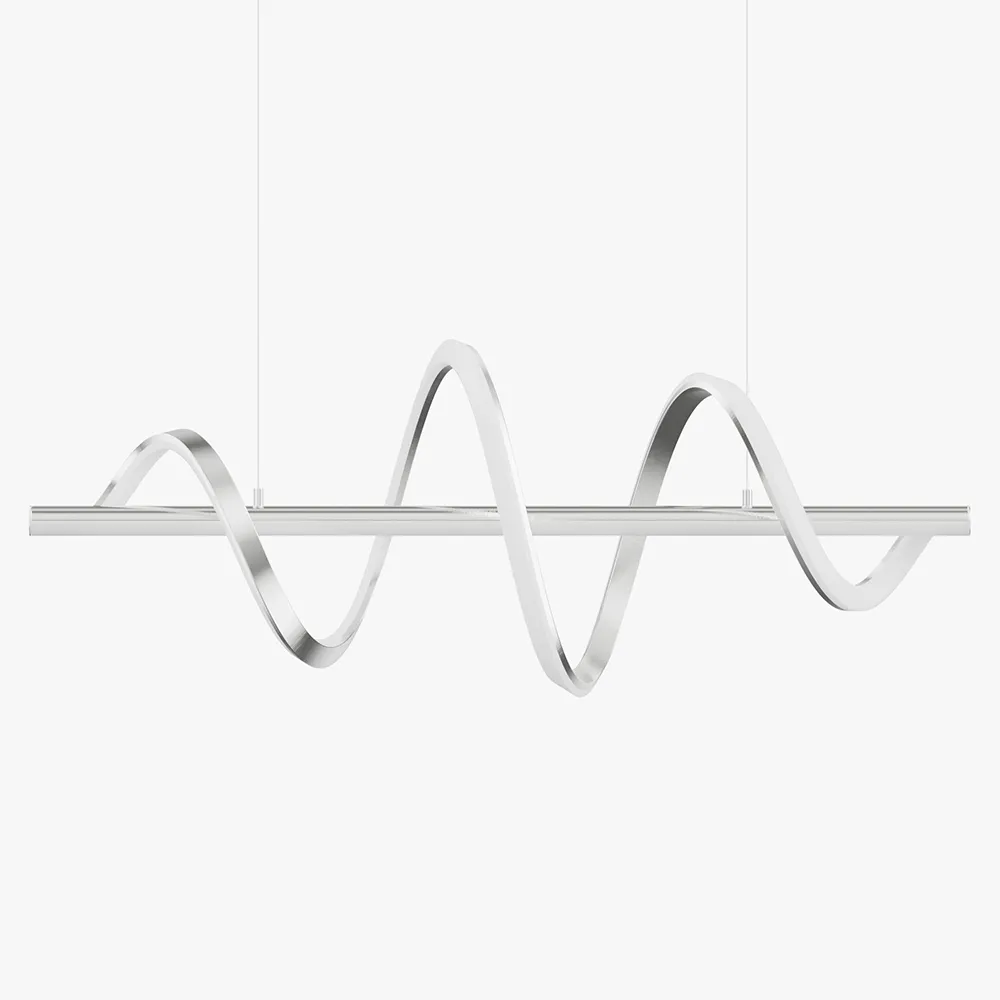 Modern Gold Wave Linear LED Pendant Light