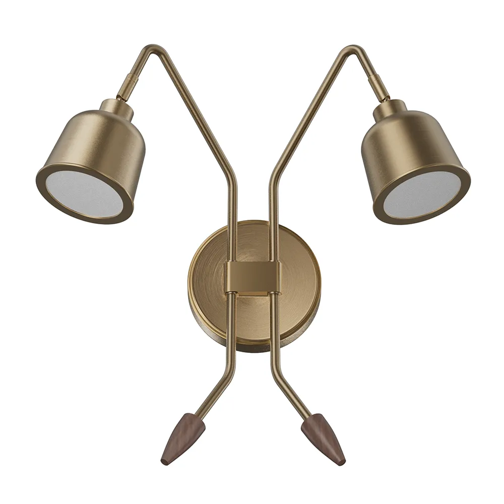 Brushed Nickel Double Wall Light