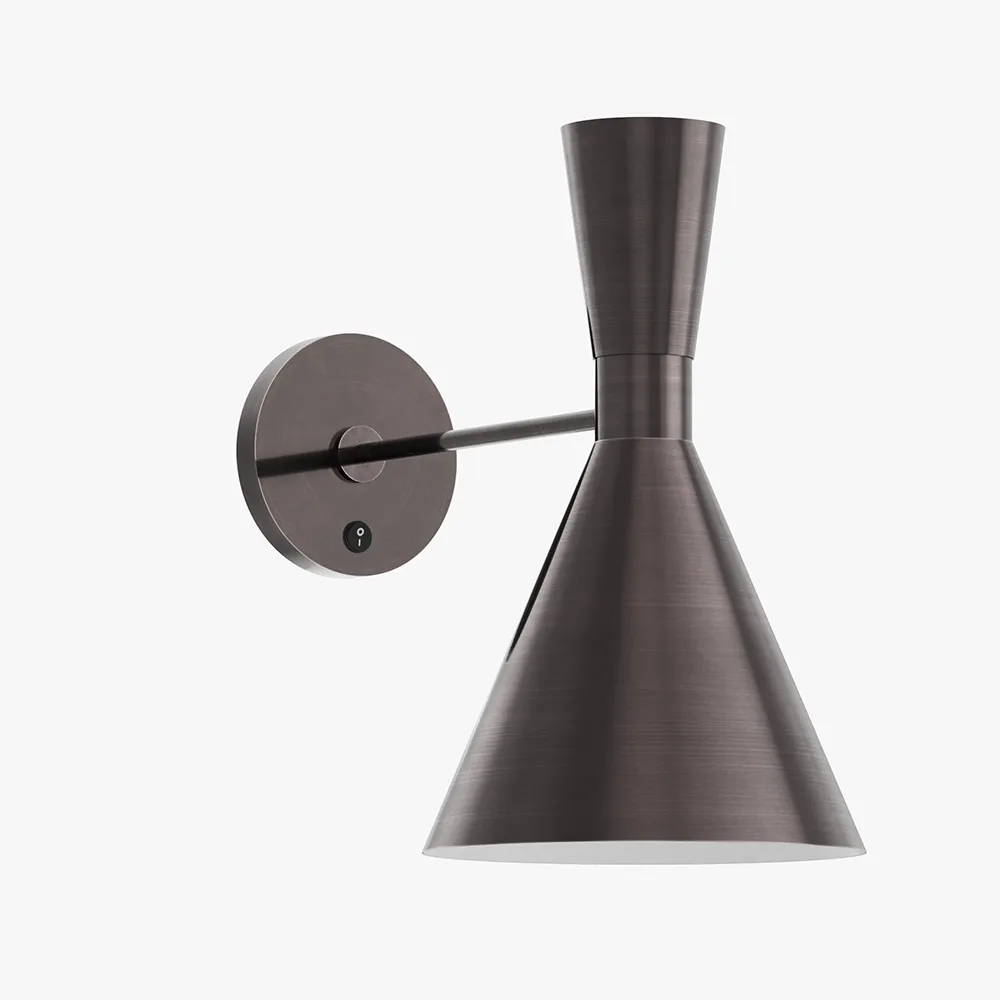 Mid-Century Modern Brass Hourglass Wall Sconce