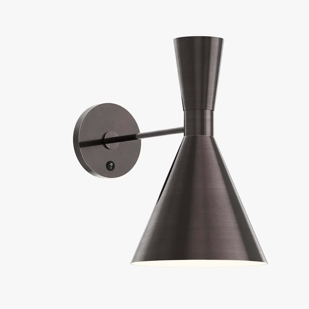 Mid-Century Modern Brass Hourglass Wall Sconce