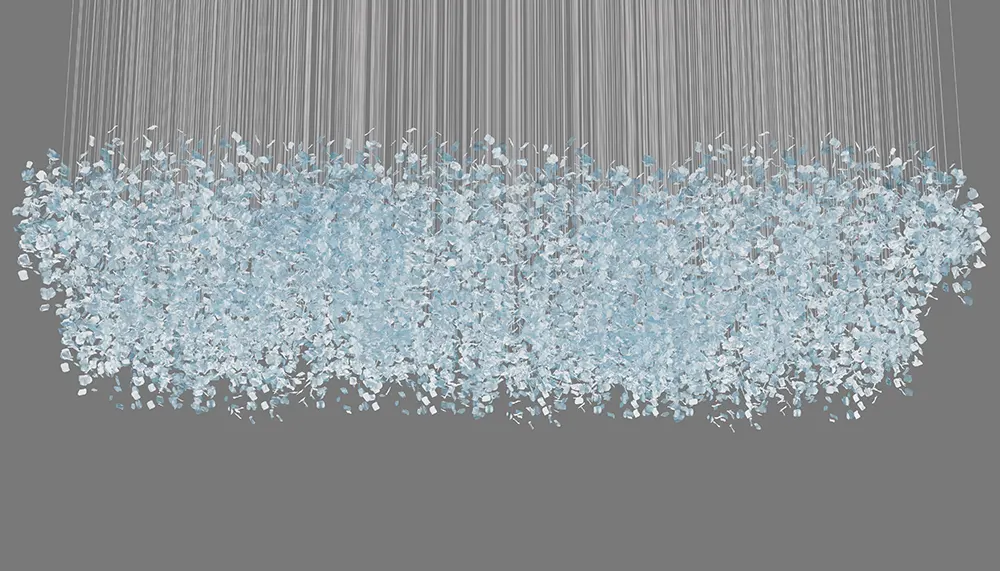 Floating Glass Leaf Chandelier