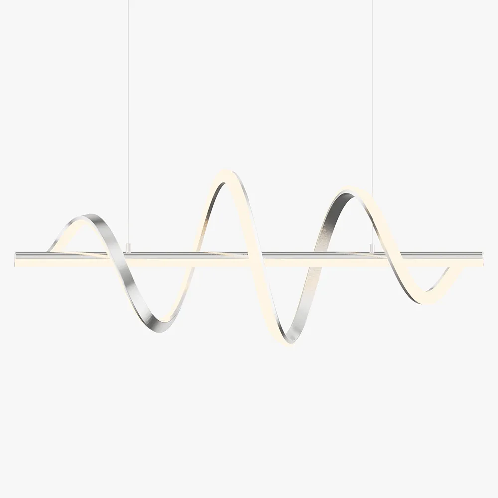 Modern Gold Wave Linear LED Pendant Light