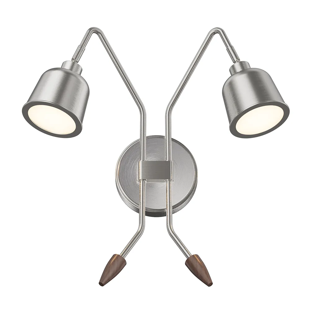 Brushed Nickel Double Wall Light