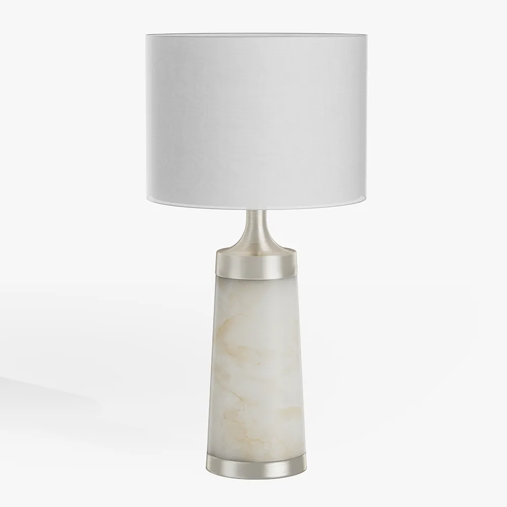 Cylindrical Column Alabaster table Lamp
