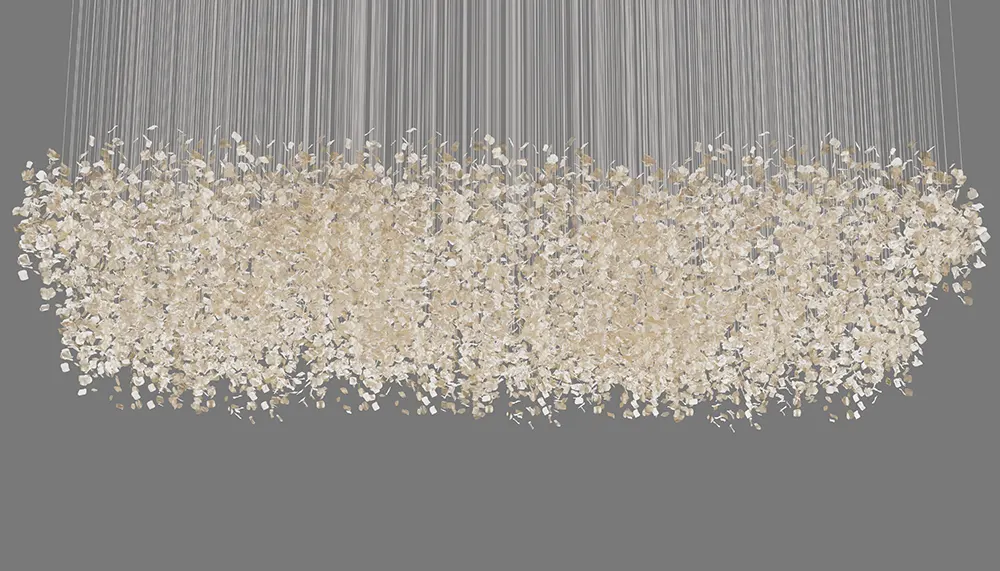 Floating Glass Leaf Chandelier