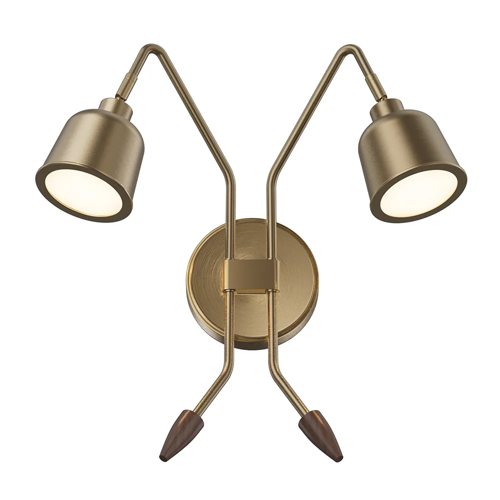 Brushed Nickel Double Wall Light