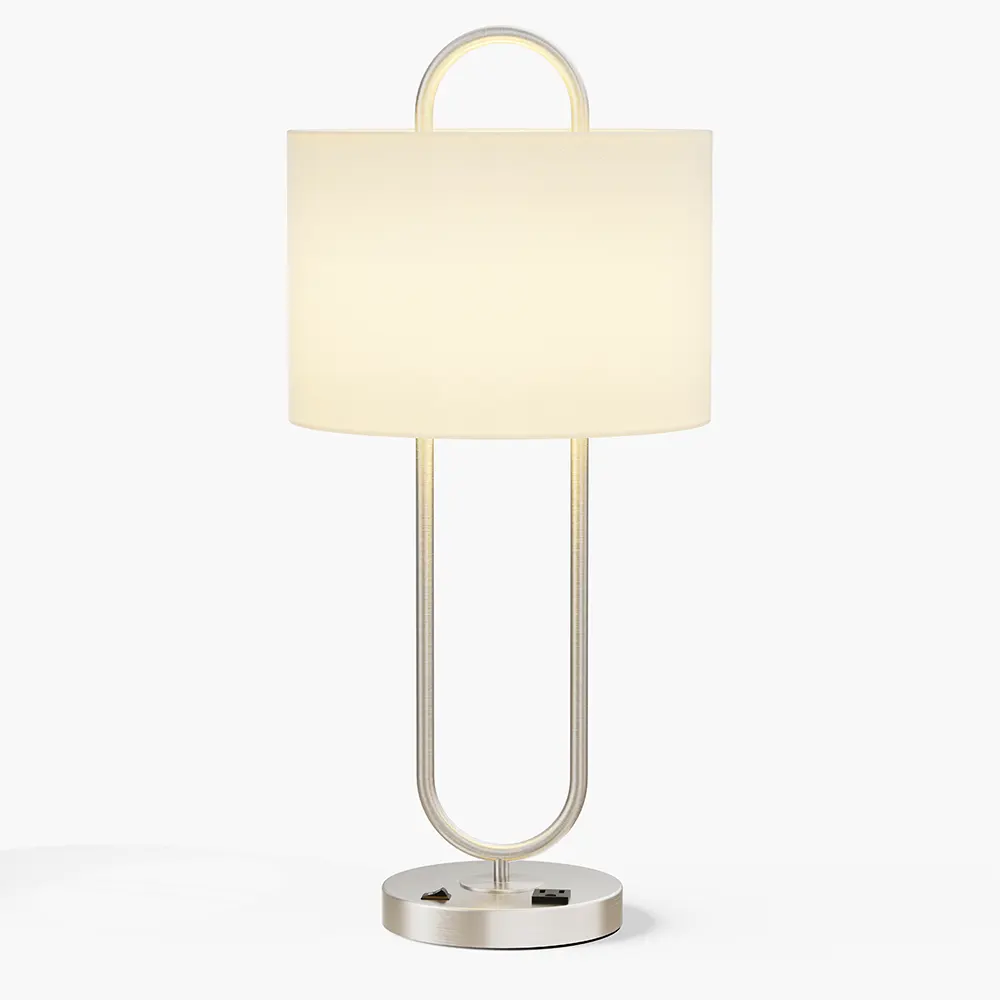U-Shaped Brass Table Lamp