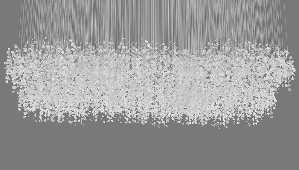 Floating Glass Leaf Chandelier