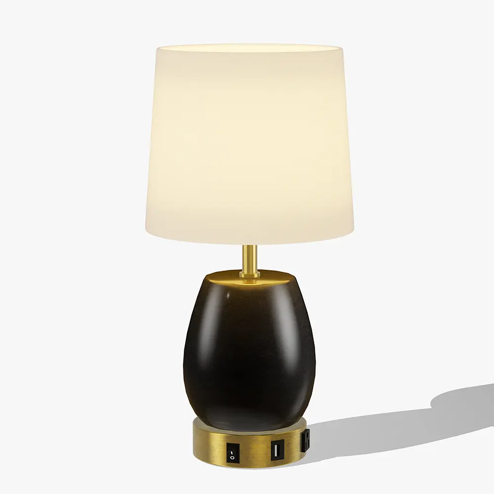 Modern Hotel Bedside Table Lamp with USB Charging