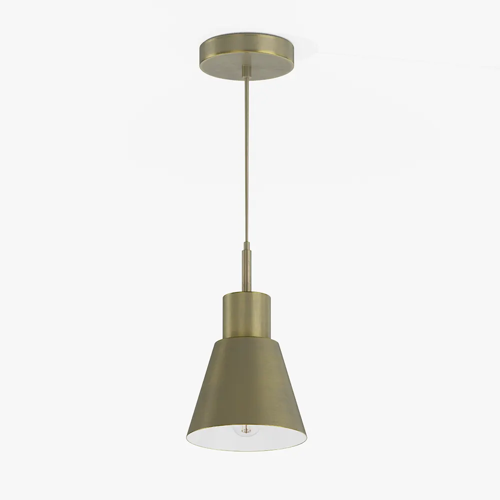 Brushed Gold Conical Minimalist Pendant Light