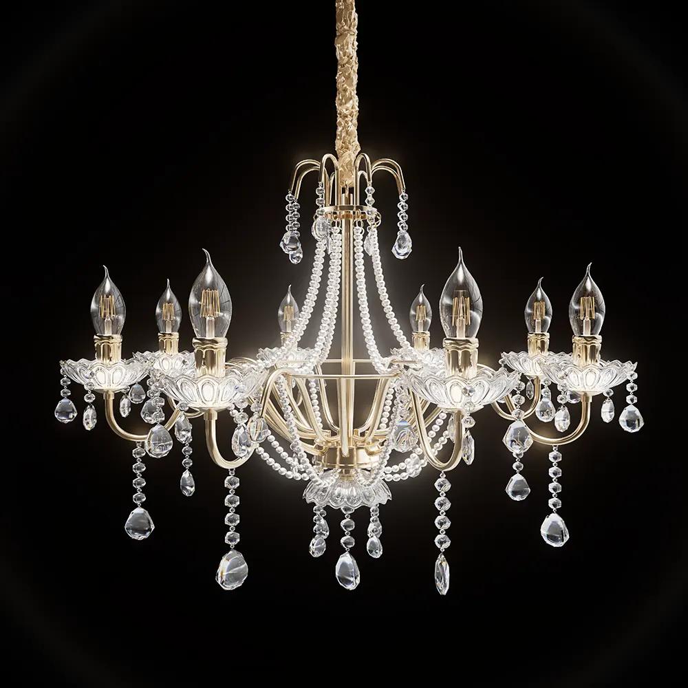 Luxury Clear Crystal Candle Pendant Lamp