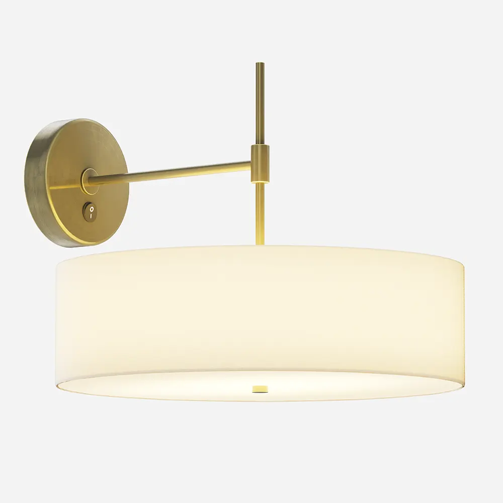 Brass Swing Arm Wall Lamp for Hotel Guest Rooms