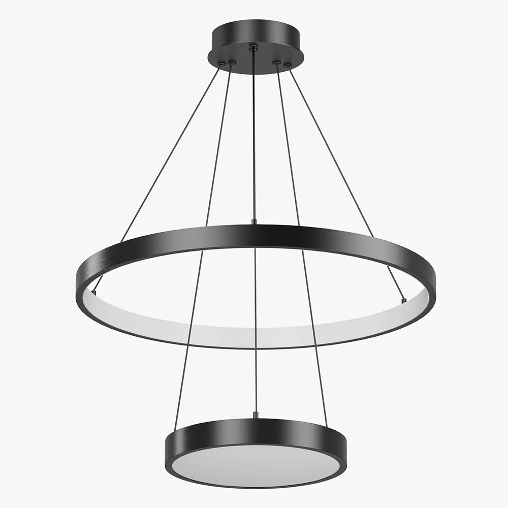 Modern Double Ring LED Chandelier for Hotel & Commercial Spaces