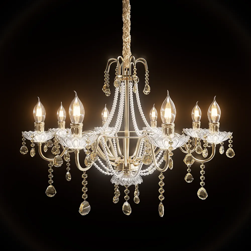 Luxury Clear Crystal Candle Pendant Lamp