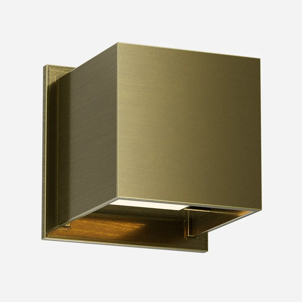 Exterior Wall Sconces Led Cube Nickel Aluminum