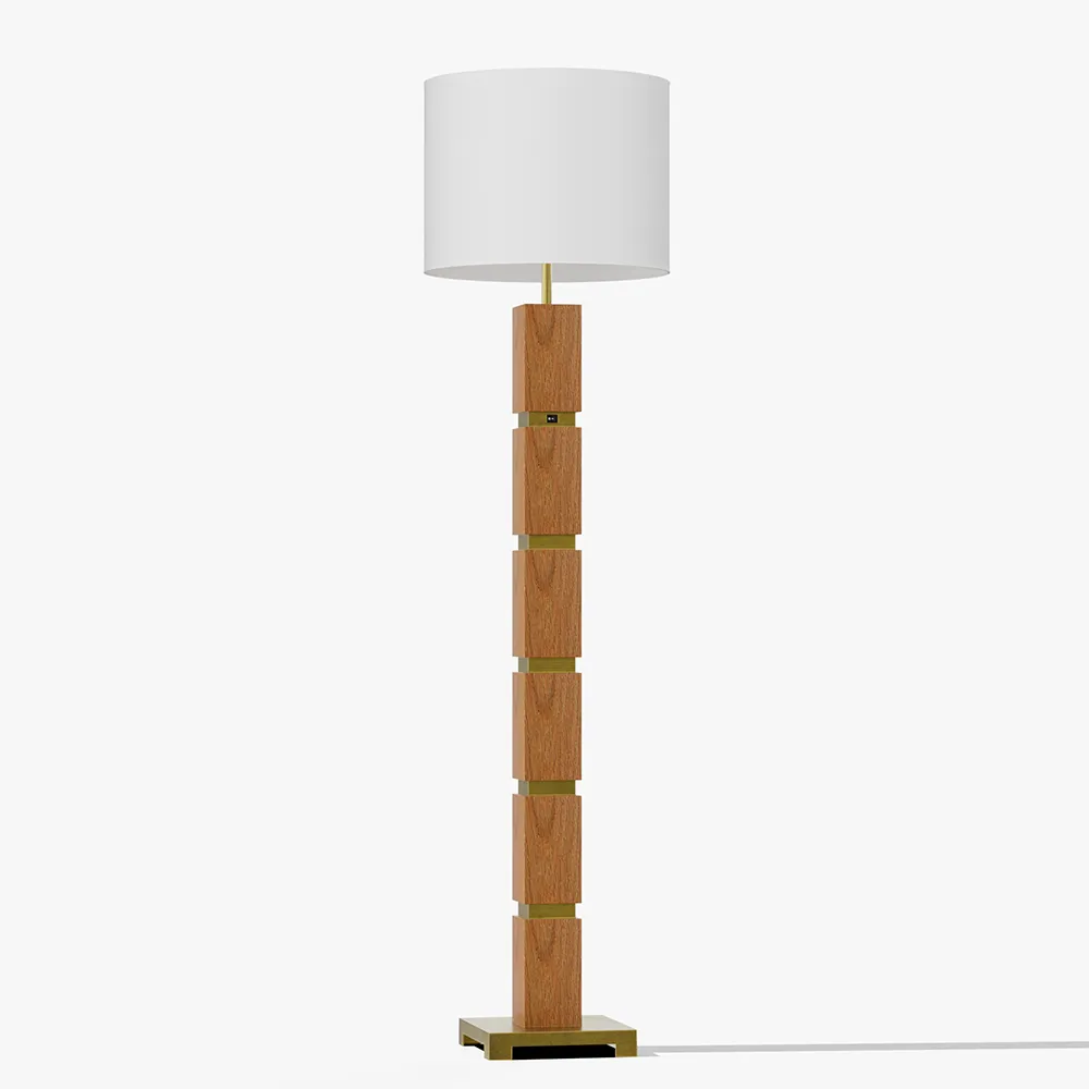 Wood Column Floor Lamp