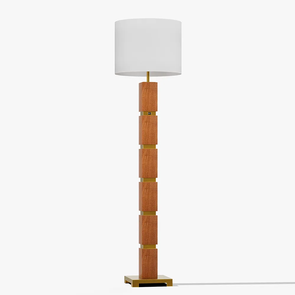 Wood Column Floor Lamp
