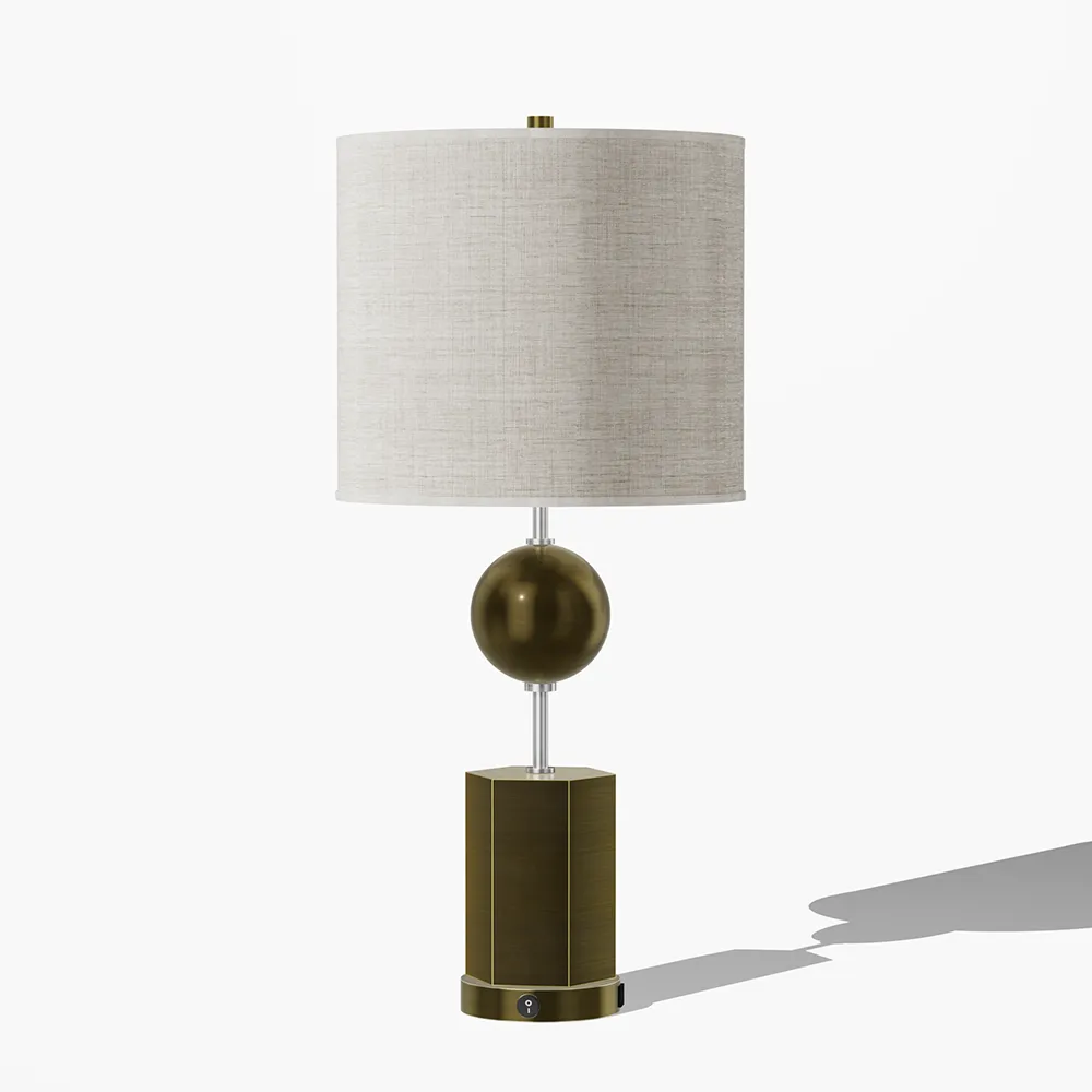 Modern Hexagonal Base & Sphere Table Lamp