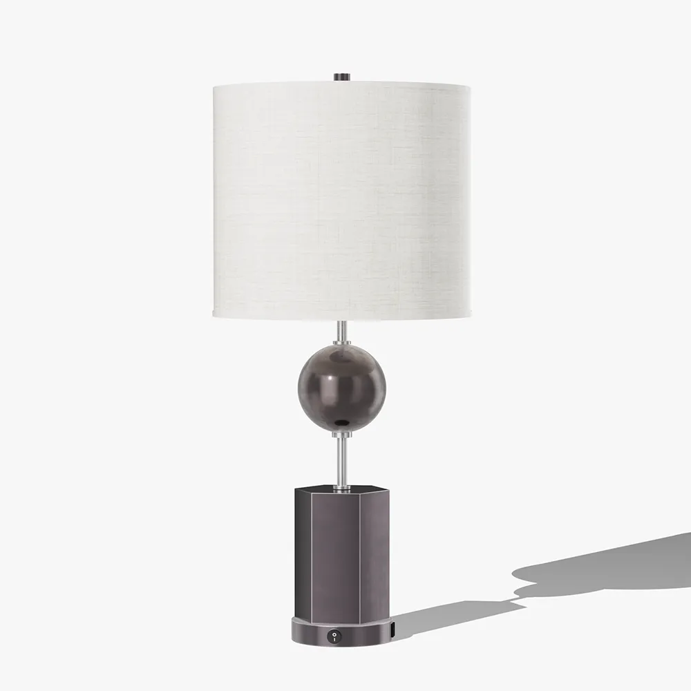 Modern Hexagonal Base & Sphere Table Lamp