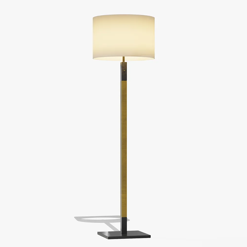 Square Base Brass Floor Lamp