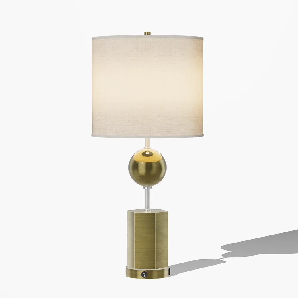 Modern Hexagonal Base & Sphere Table Lamp