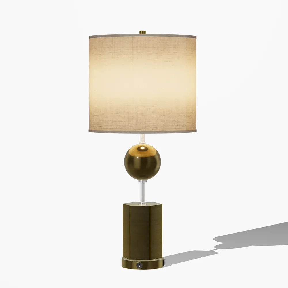 Modern Hexagonal Base & Sphere Table Lamp