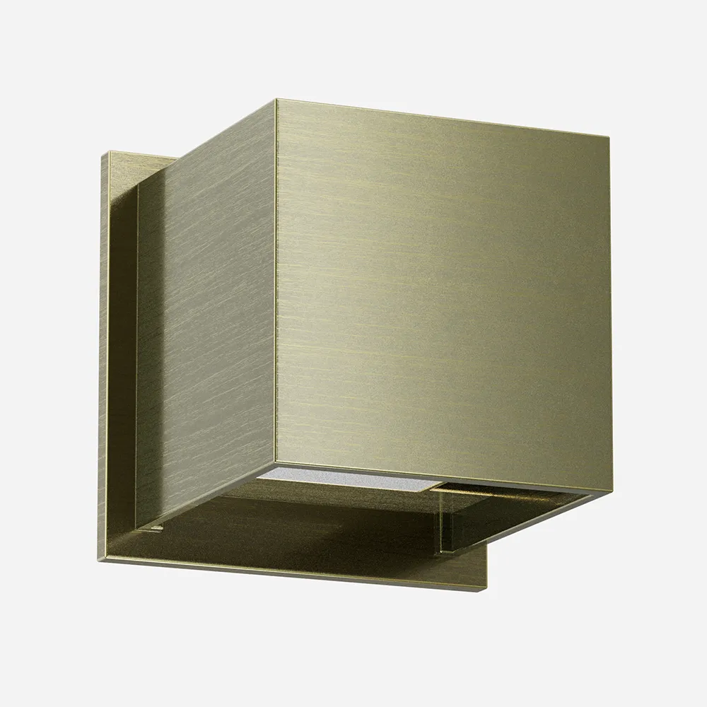 Exterior Wall Sconces Led Cube Nickel Aluminum