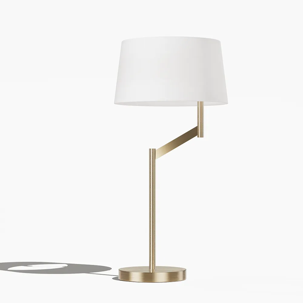 Hotel Bedside Table Lamp with Angled Arm
