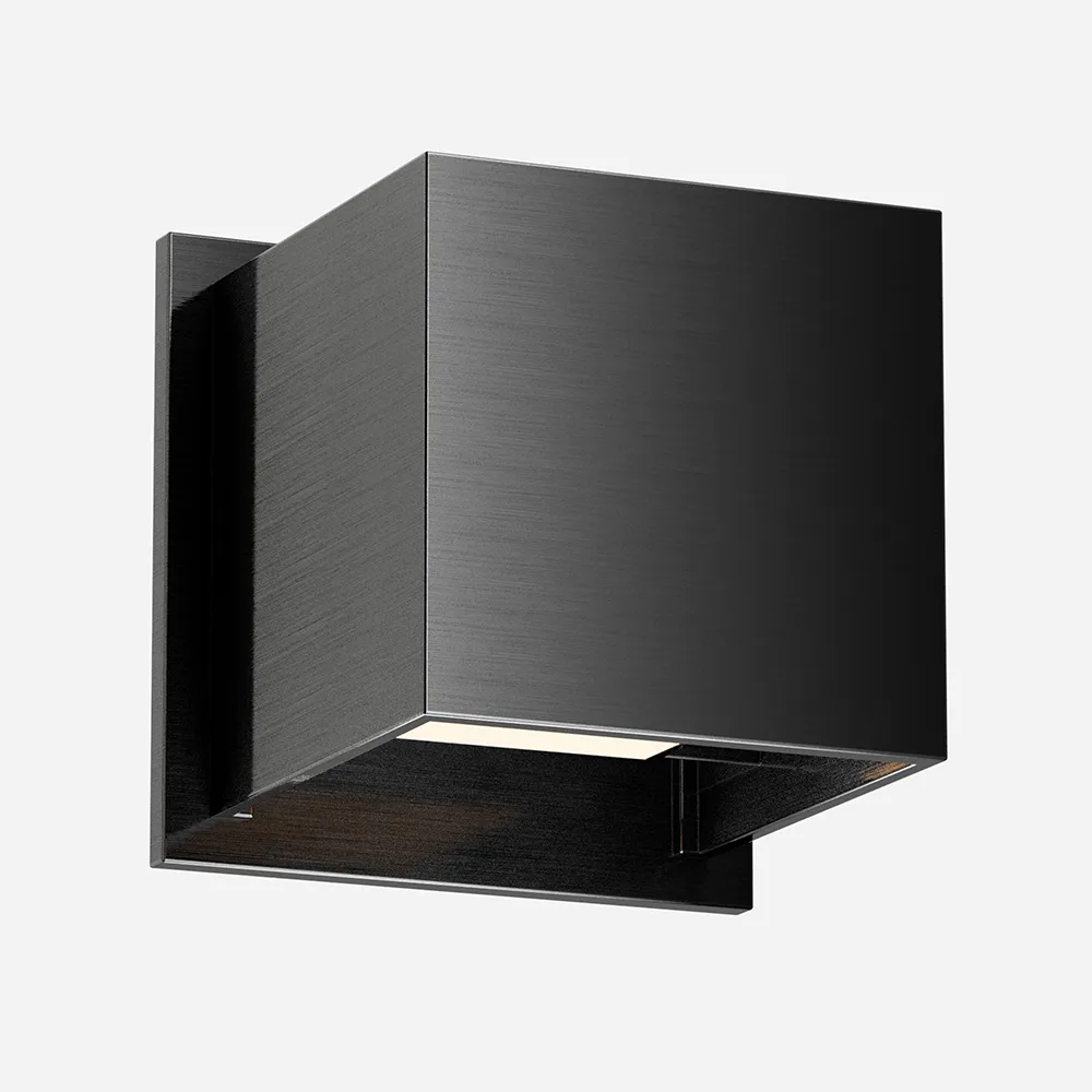 Exterior Wall Sconces Led Cube Nickel Aluminum