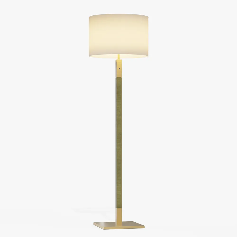 Square Base Brass Floor Lamp