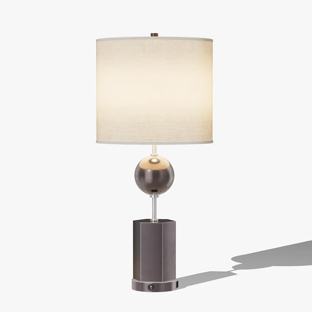 Modern Hexagonal Base & Sphere Table Lamp